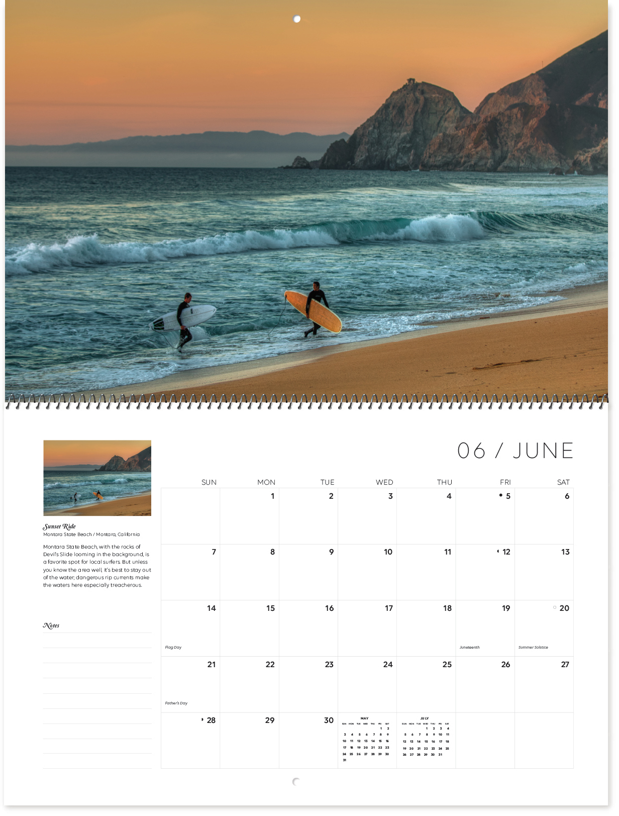 Half Moon Bay Calendar Inside Page